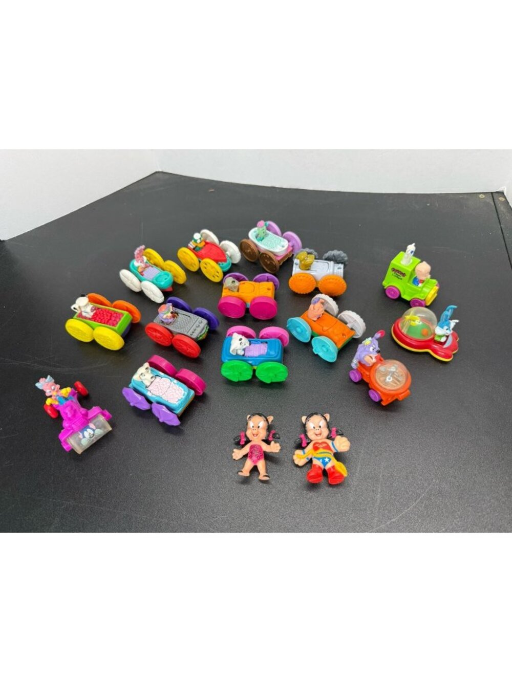 Lot Of 16 1990s McDonald's Happy Meal Toy Tiny Toon Toys Flip Cars Bugs Taz